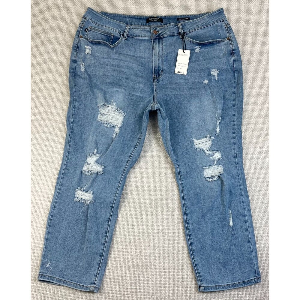 Judy Blue Jeans Boyfriend Fit Women's Size 24W Stretch Blue Denim 5 Pocket NWT